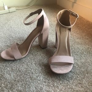 Blush block heels